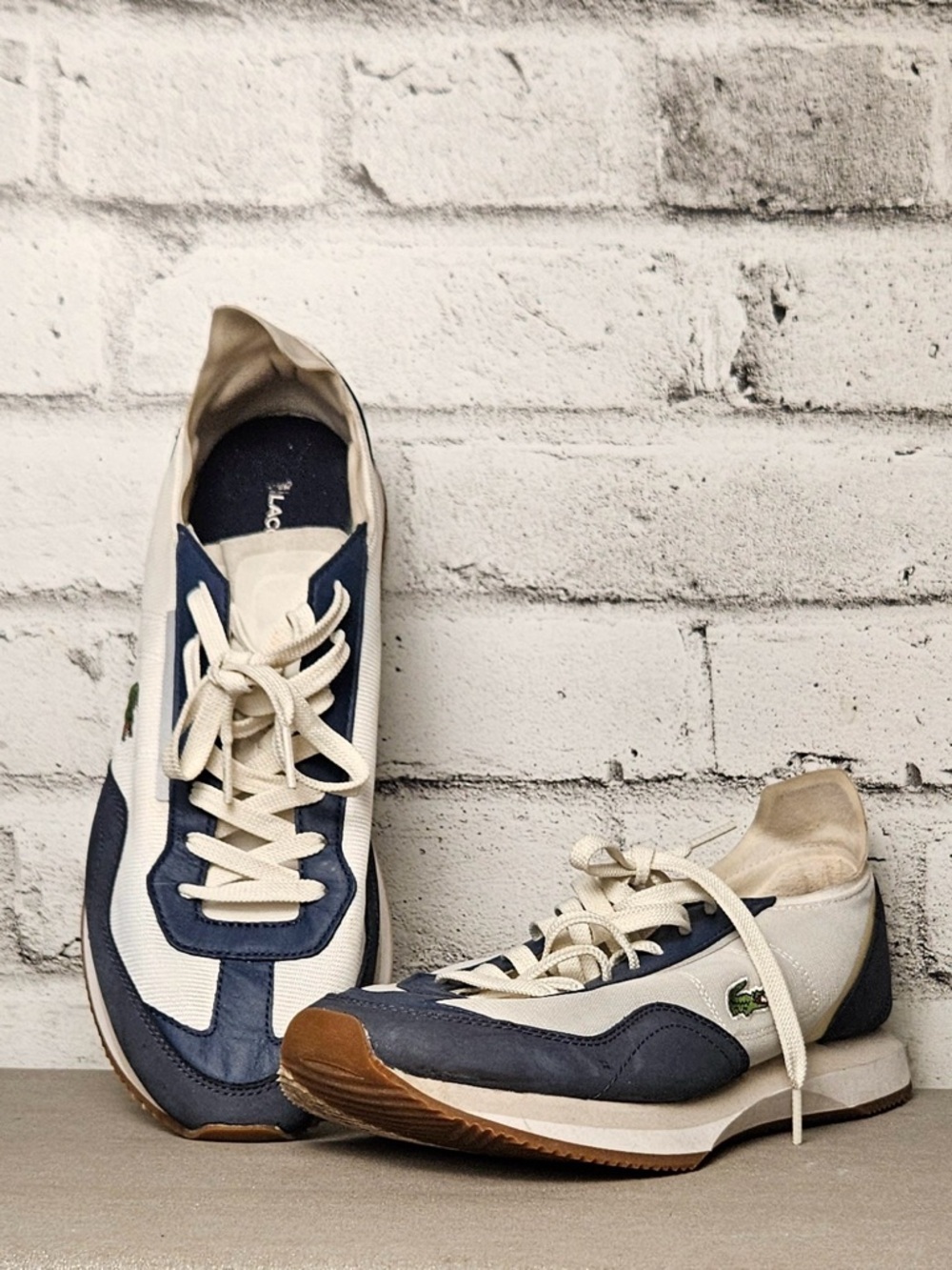 Lacoste Match Break Sneakers White Blue Retro Runner Men’s 10.5